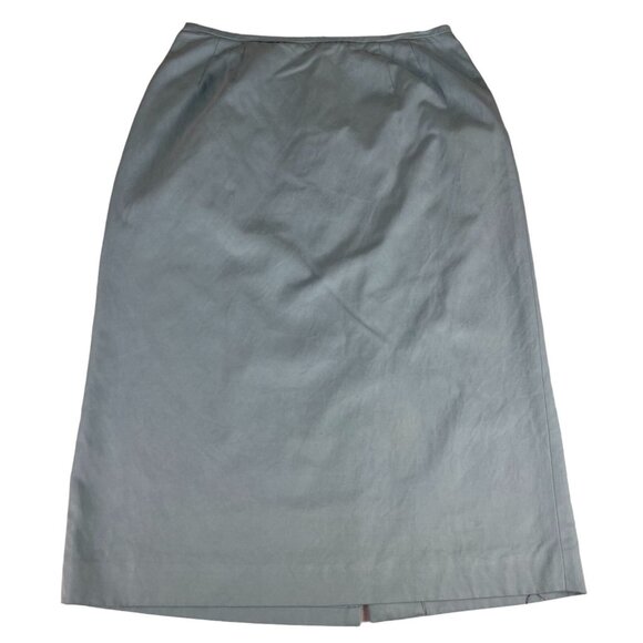 Preston & York Silk Blend Pencil Skirt Women's Sz 8 Blue Flat Front Lined Career - Picture 1 of 6